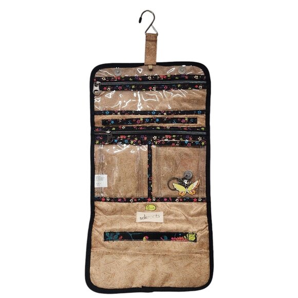 Sakroots Jewelry Travel Roll Organizer and Butterfly Key Chain Colorful Floral - Picture 2 of 6